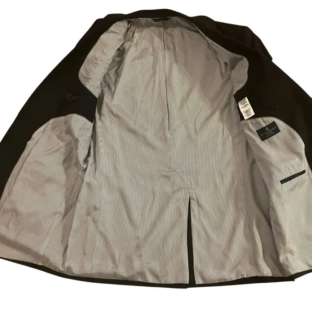 Brooks Brothers Explorer Blazer Jacket 44L‎ Black Madison Fit Two Button Wool